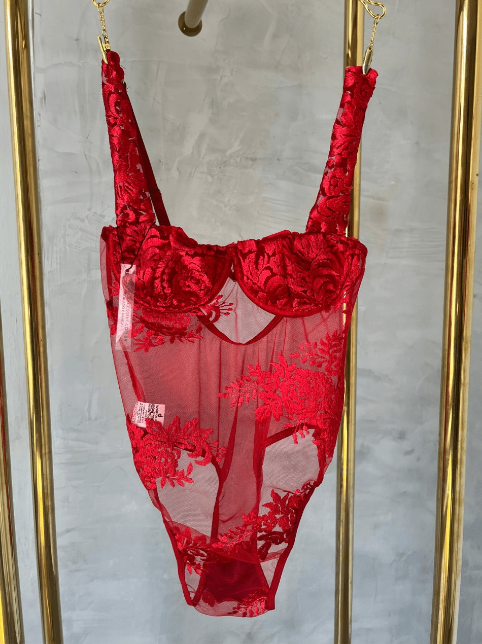 Body Jasmin - Body com bordado floral pink