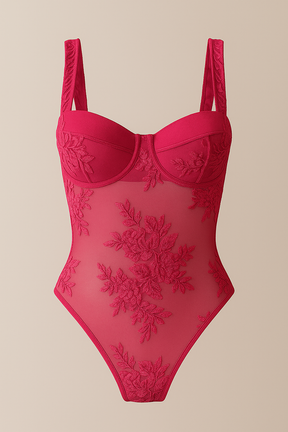 Body Jasmin - Body com bordado floral pink