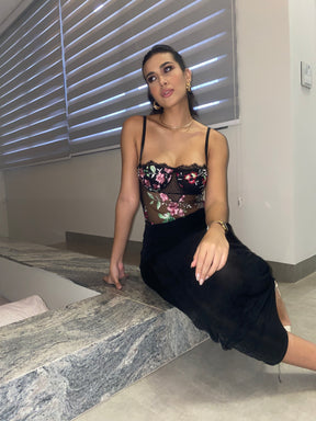 Body Aurora - Body com bordados florais