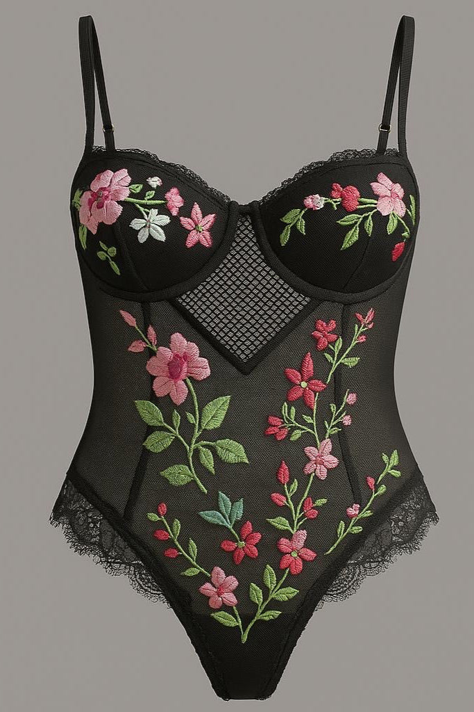 Body Aurora - Body com bordados florais